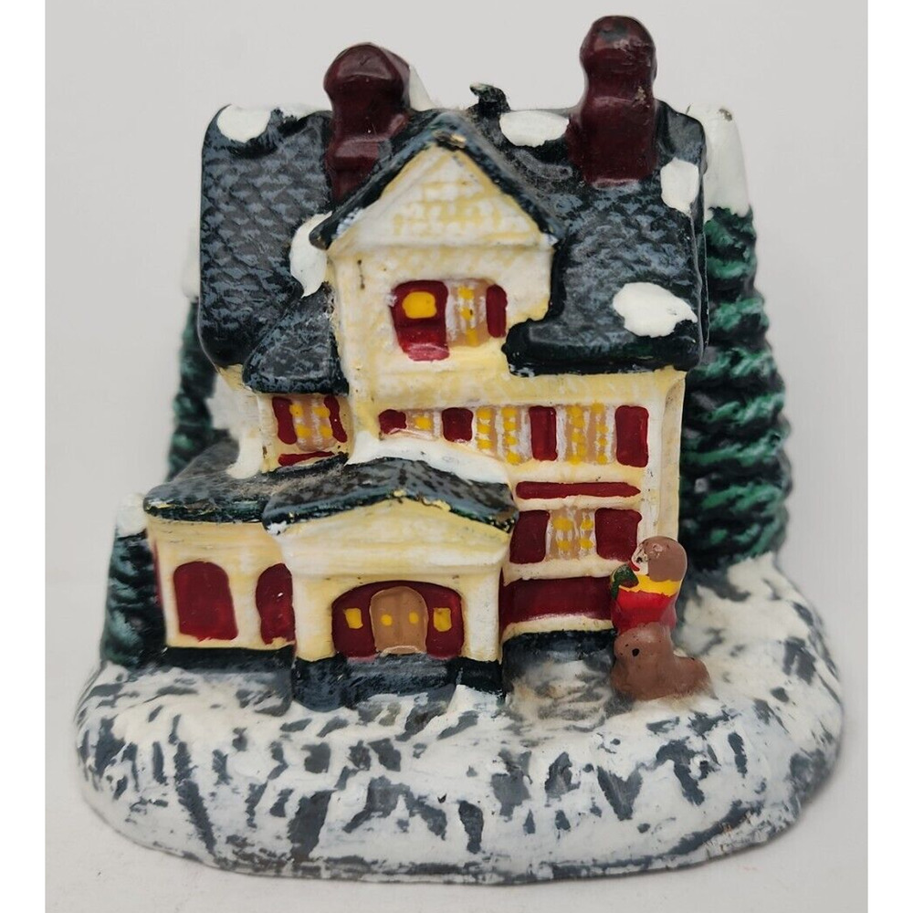 Vintage Holiday Christmas Mansion Candle 3.5" SKU H192